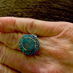 Silver opal ring size 6